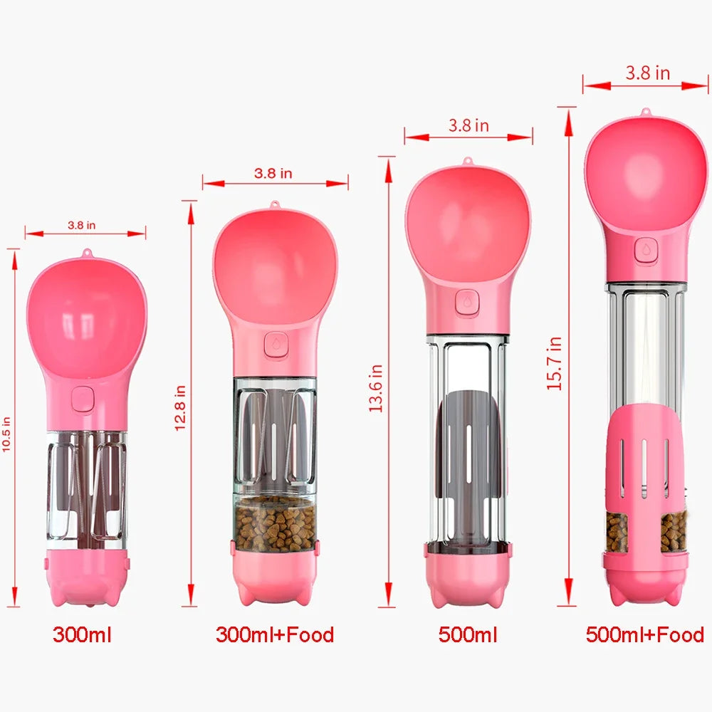 Portable cat and dog water bottle, food feeder, drinking fountain
