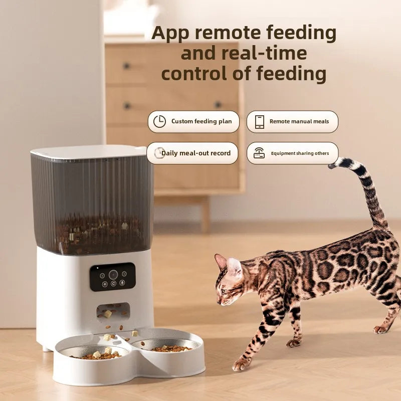 Feeding Accessories - Smart Pet Feeder: 1080P Camera, Night Vision, 6L Timed Food Dispenser, App-Controlled