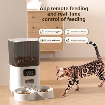 Feeding Accessories - Smart Pet Feeder: 1080P Camera, Night Vision, 6L Timed Food Dispenser, App-Controlled