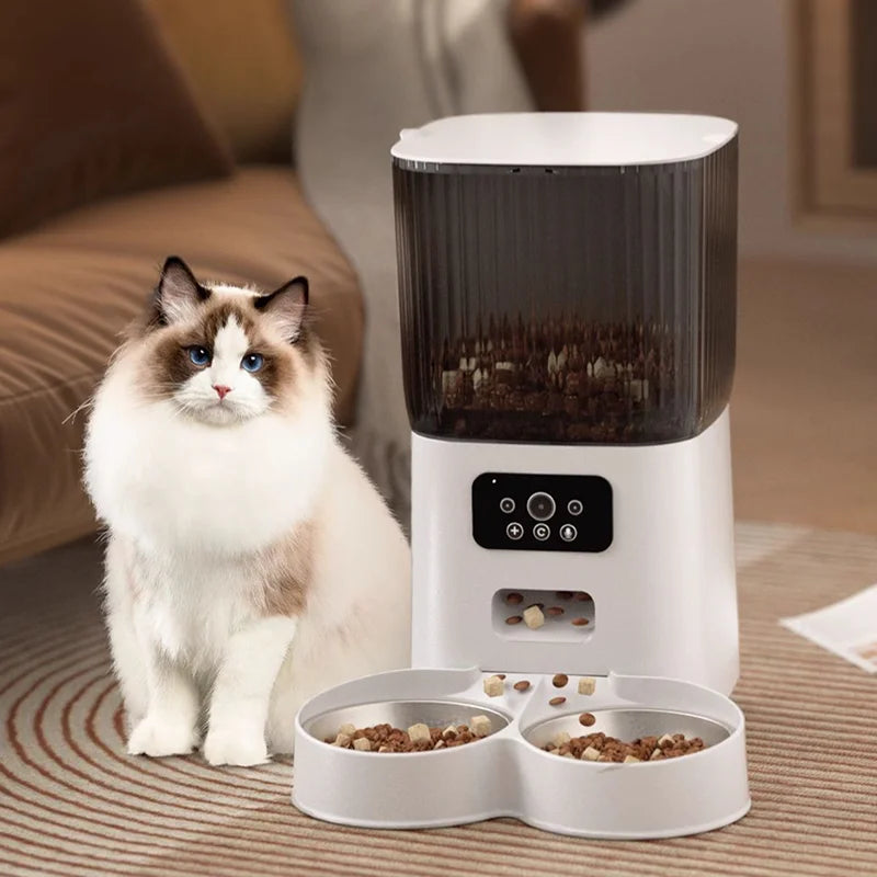 Feeding Accessories - Smart Pet Feeder: 1080P Camera, Night Vision, 6L Timed Food Dispenser, App-Controlled