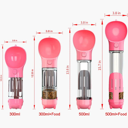Portable cat and dog water bottle, food feeder, drinking fountain