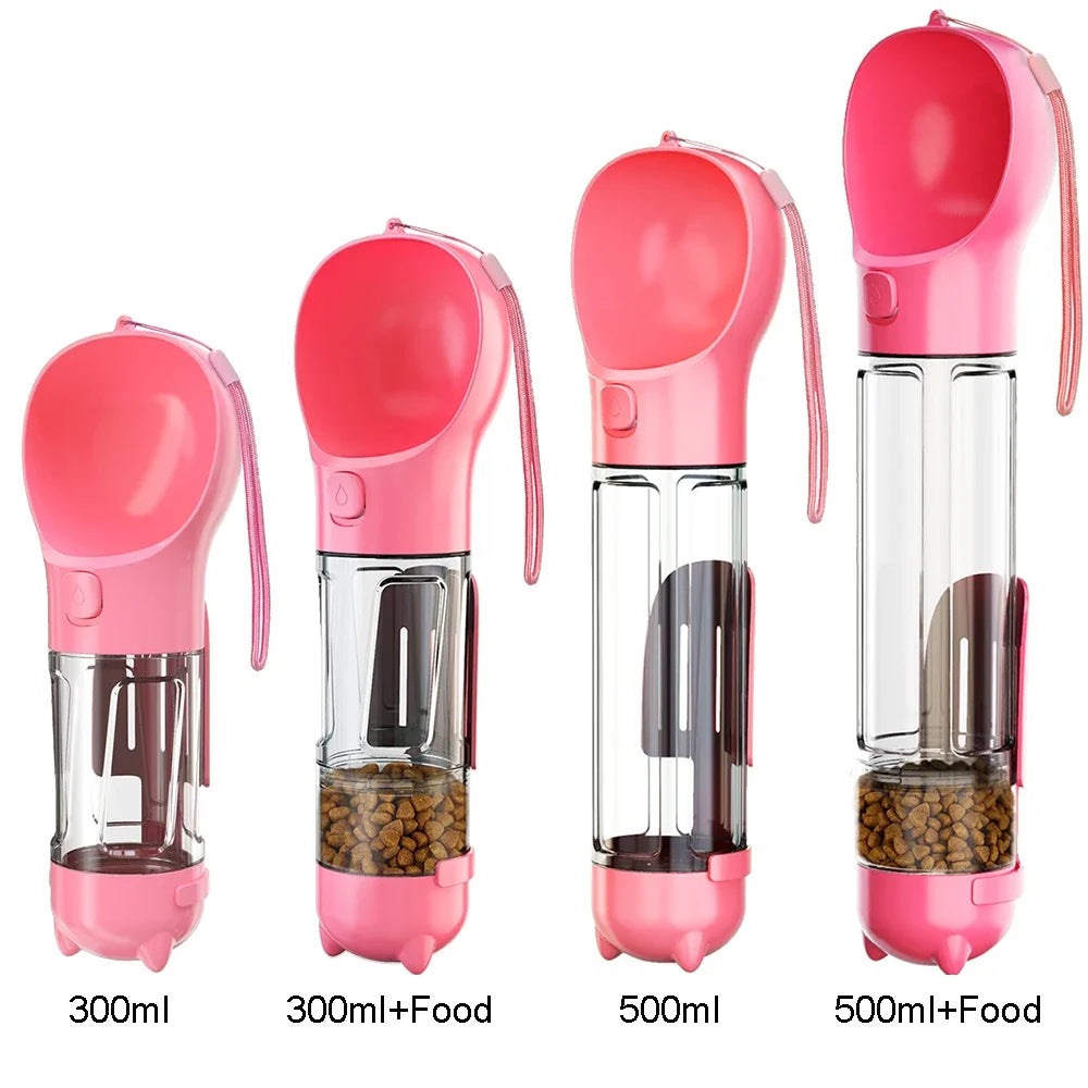 Portable cat and dog water bottle, food feeder, drinking fountain