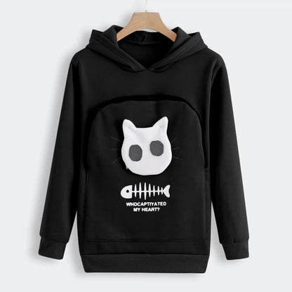 Hoodie Sweatshirt With Cat Pet Pocket Design