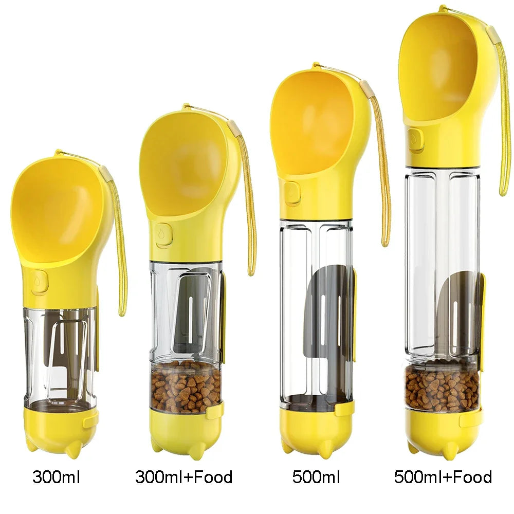 Portable cat and dog water bottle, food feeder, drinking fountain