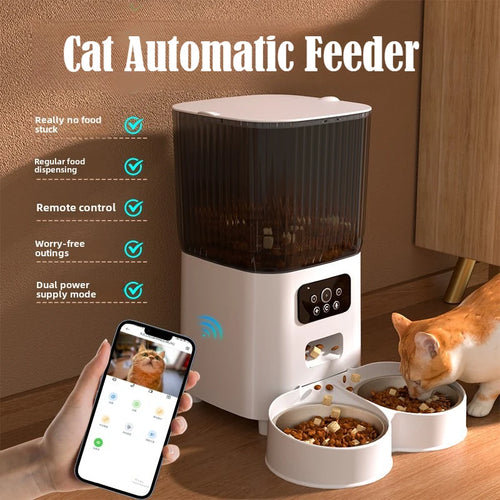 Feeding Accessories - Smart Pet Feeder: 1080P Camera, Night Vision, 6L Timed Food Dispenser, App-Controlled
