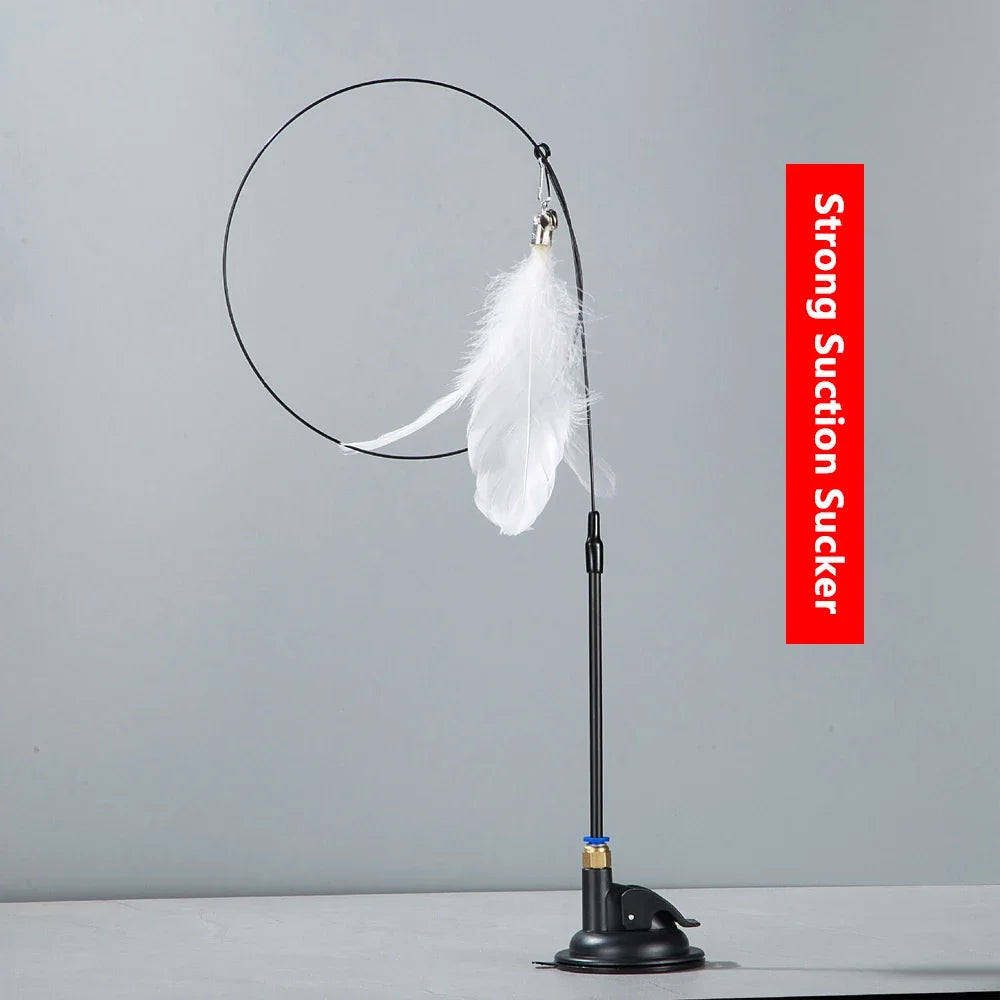 SkyChaser 2-in-1 Feathered Cat Teaser Wand