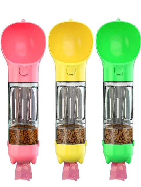 Portable cat and dog water bottle, food feeder, drinking fountain
